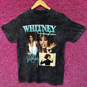 Whitney Houston Retro Style mineral wash tshirt size Medium